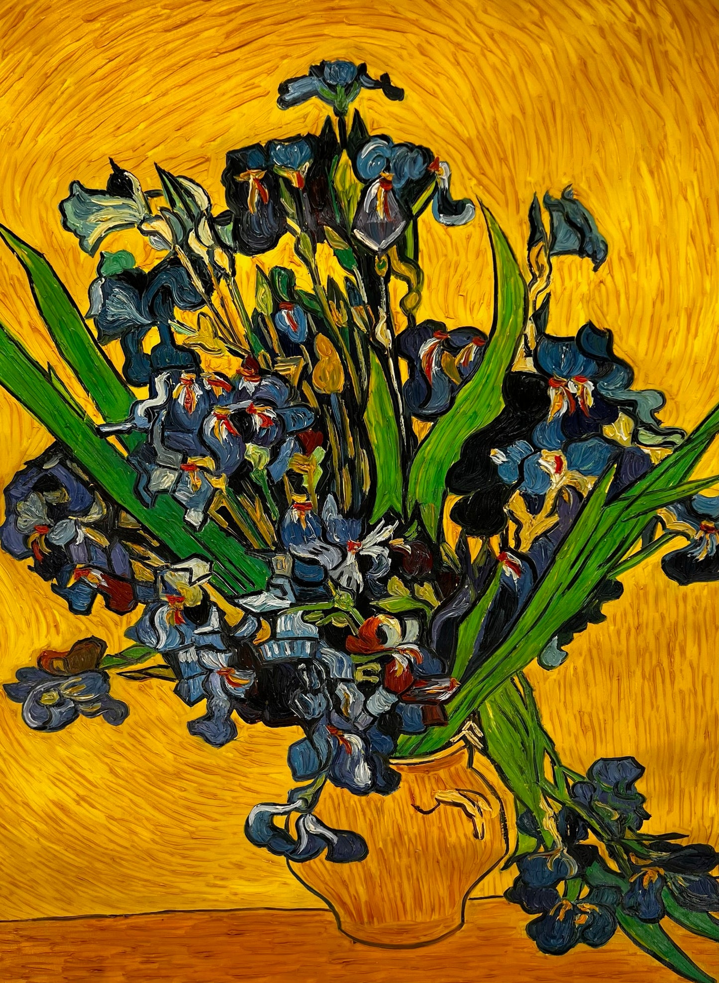 Vincent van Gogh – Jarrón con lirios – Pintura al óleo postimpresionista pintada a mano sobre lienzo (92 × 73,5 cm)