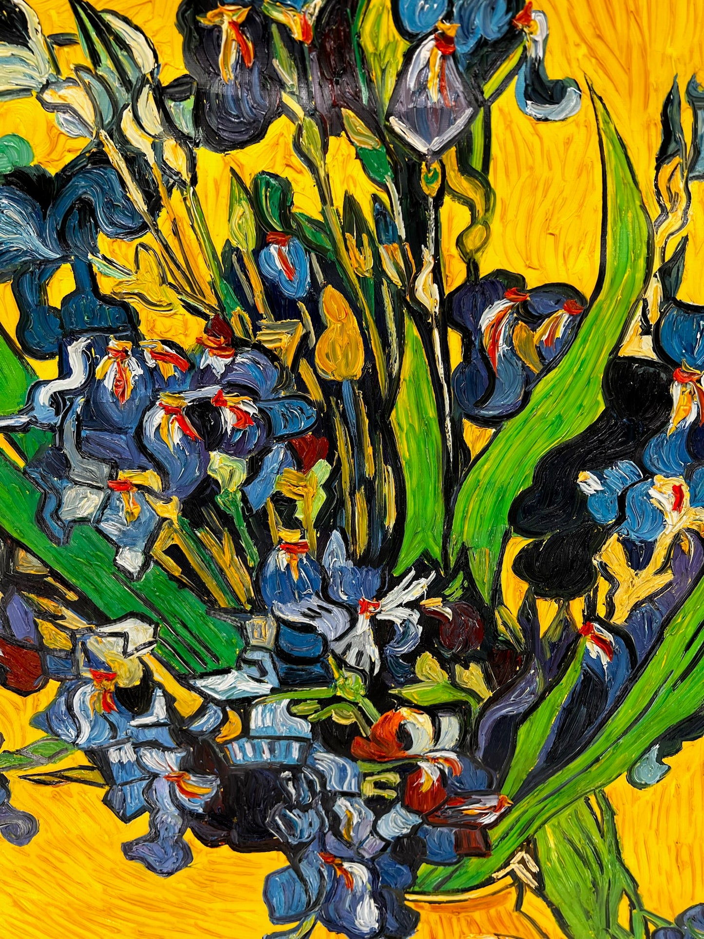 Vincent van Gogh – Jarrón con lirios – Pintura al óleo postimpresionista pintada a mano sobre lienzo (92 × 73,5 cm)
