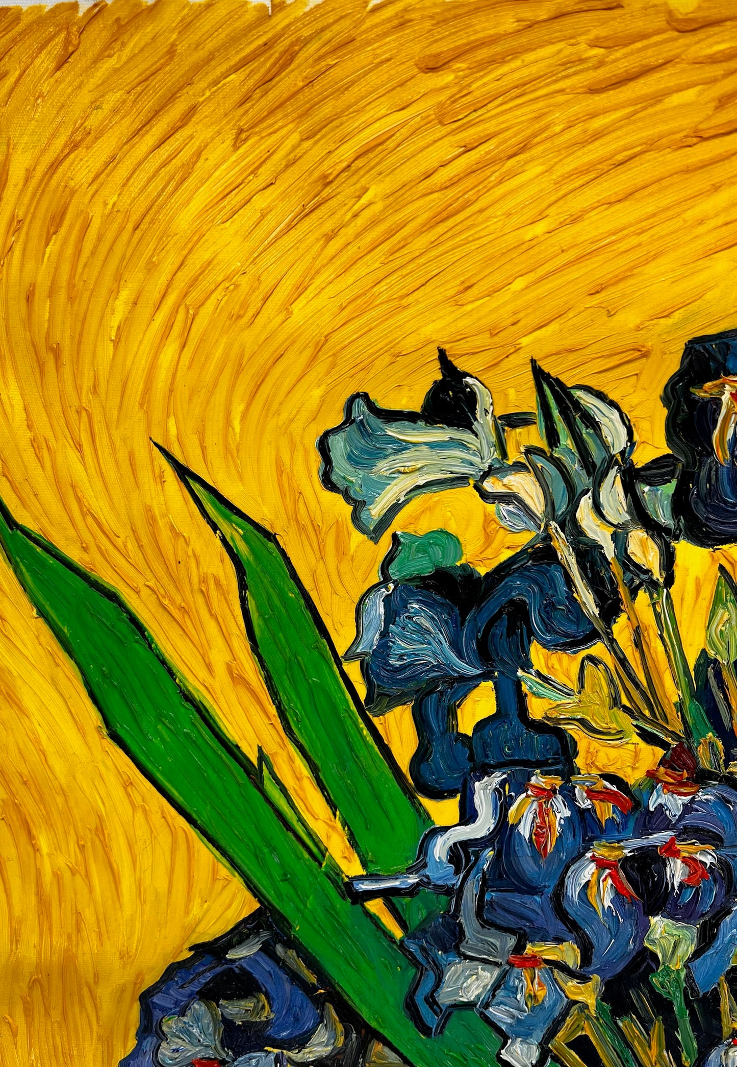 Vincent van Gogh – Jarrón con lirios – Pintura al óleo postimpresionista pintada a mano sobre lienzo (92 × 73,5 cm)