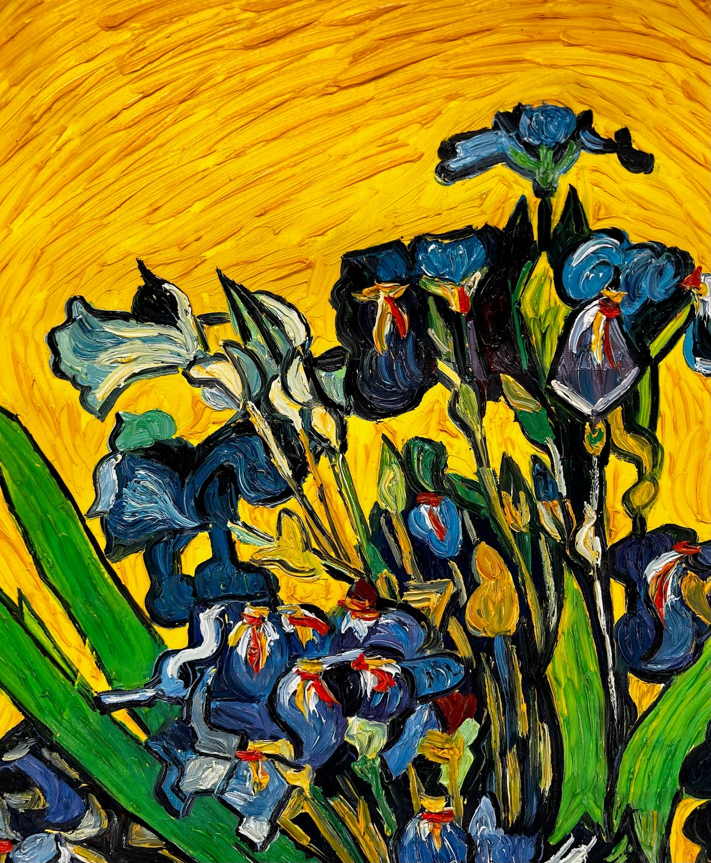 Vincent van Gogh – Jarrón con lirios – Pintura al óleo postimpresionista pintada a mano sobre lienzo (92 × 73,5 cm)