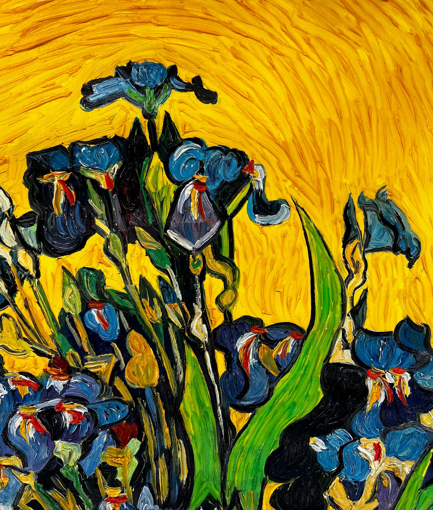 Vincent van Gogh – Jarrón con lirios – Pintura al óleo postimpresionista pintada a mano sobre lienzo (92 × 73,5 cm)