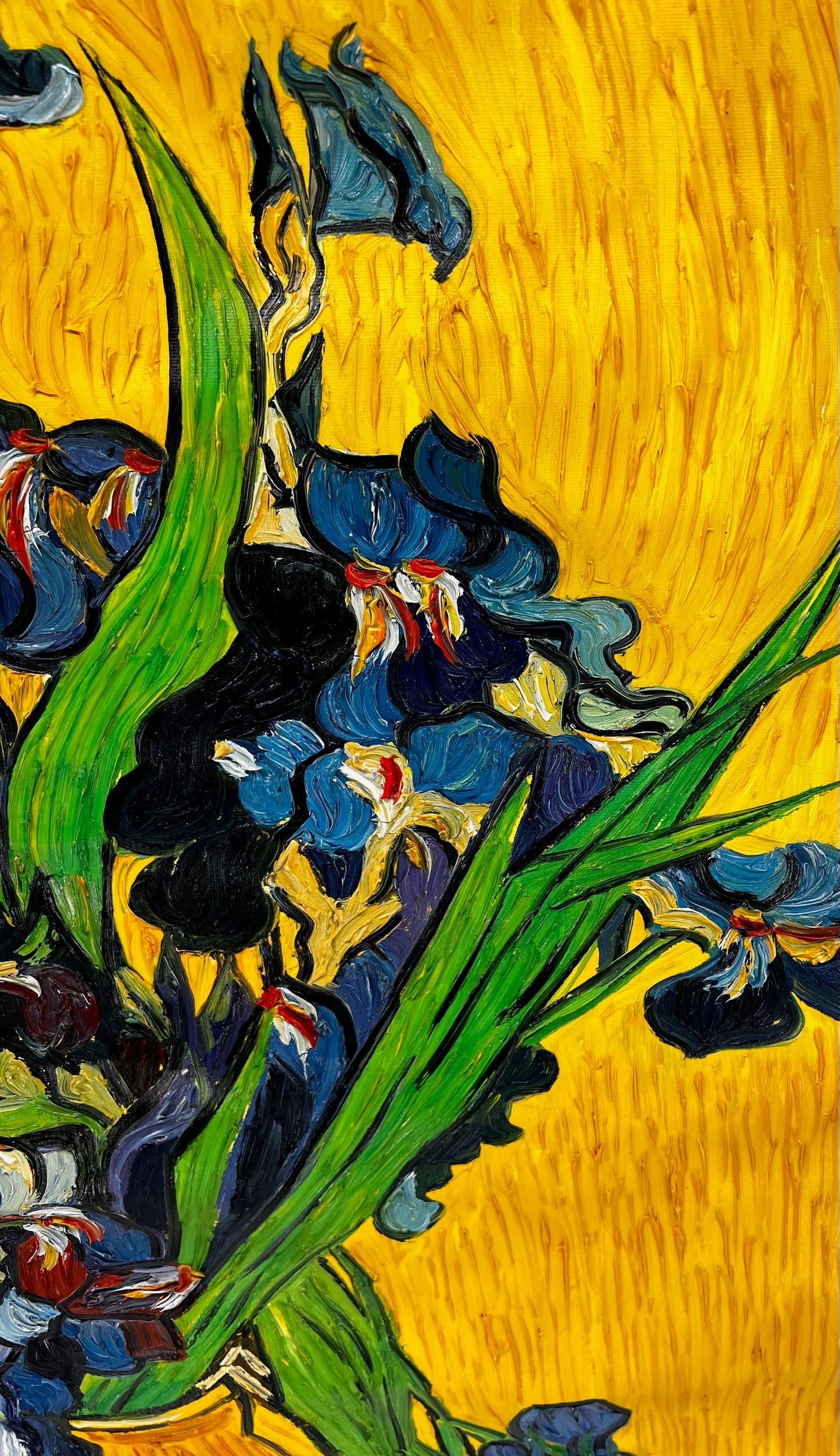 Vincent van Gogh – Jarrón con lirios – Pintura al óleo postimpresionista pintada a mano sobre lienzo (92 × 73,5 cm)