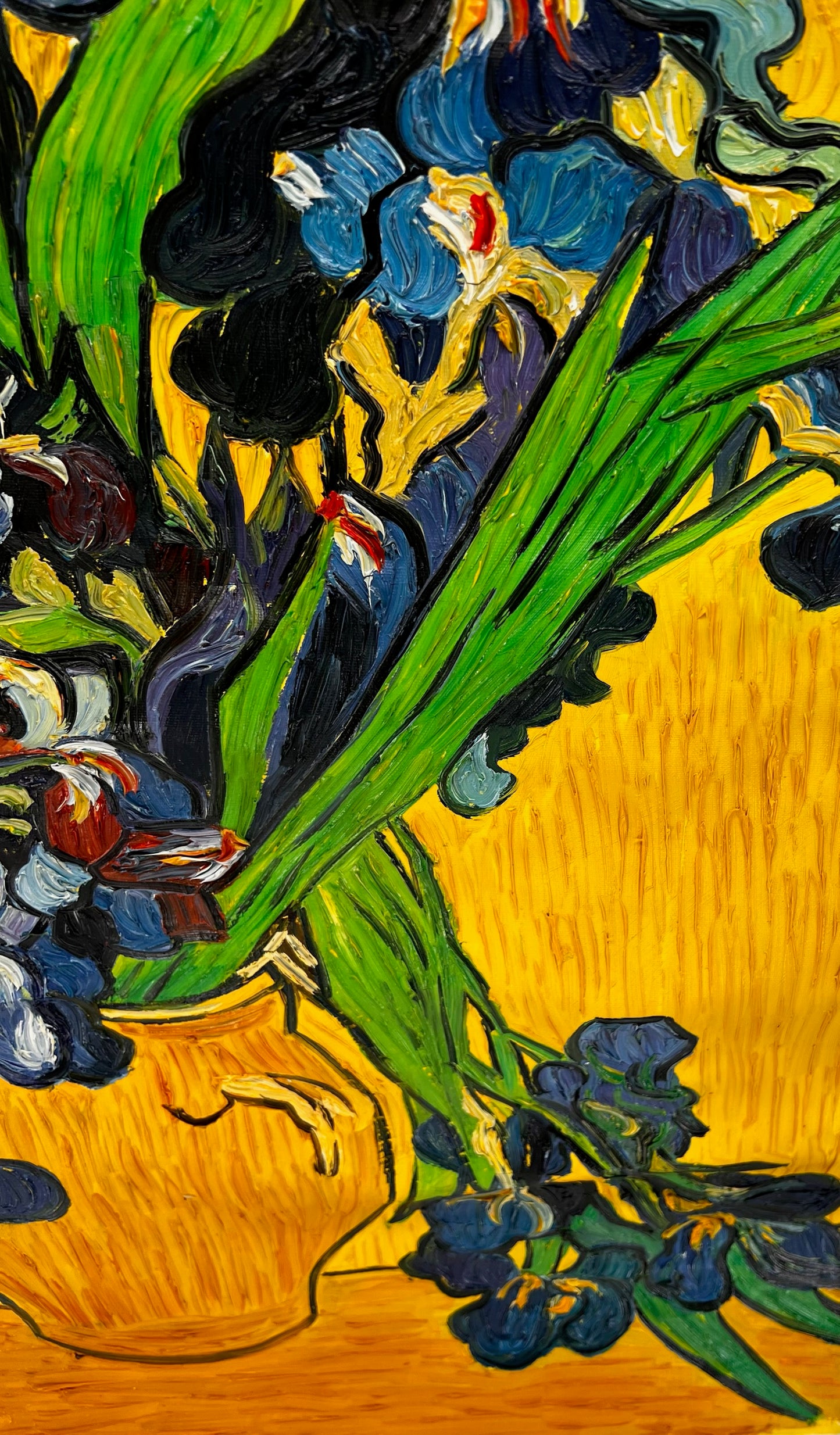 Vincent van Gogh – Jarrón con lirios – Pintura al óleo postimpresionista pintada a mano sobre lienzo (92 × 73,5 cm)
