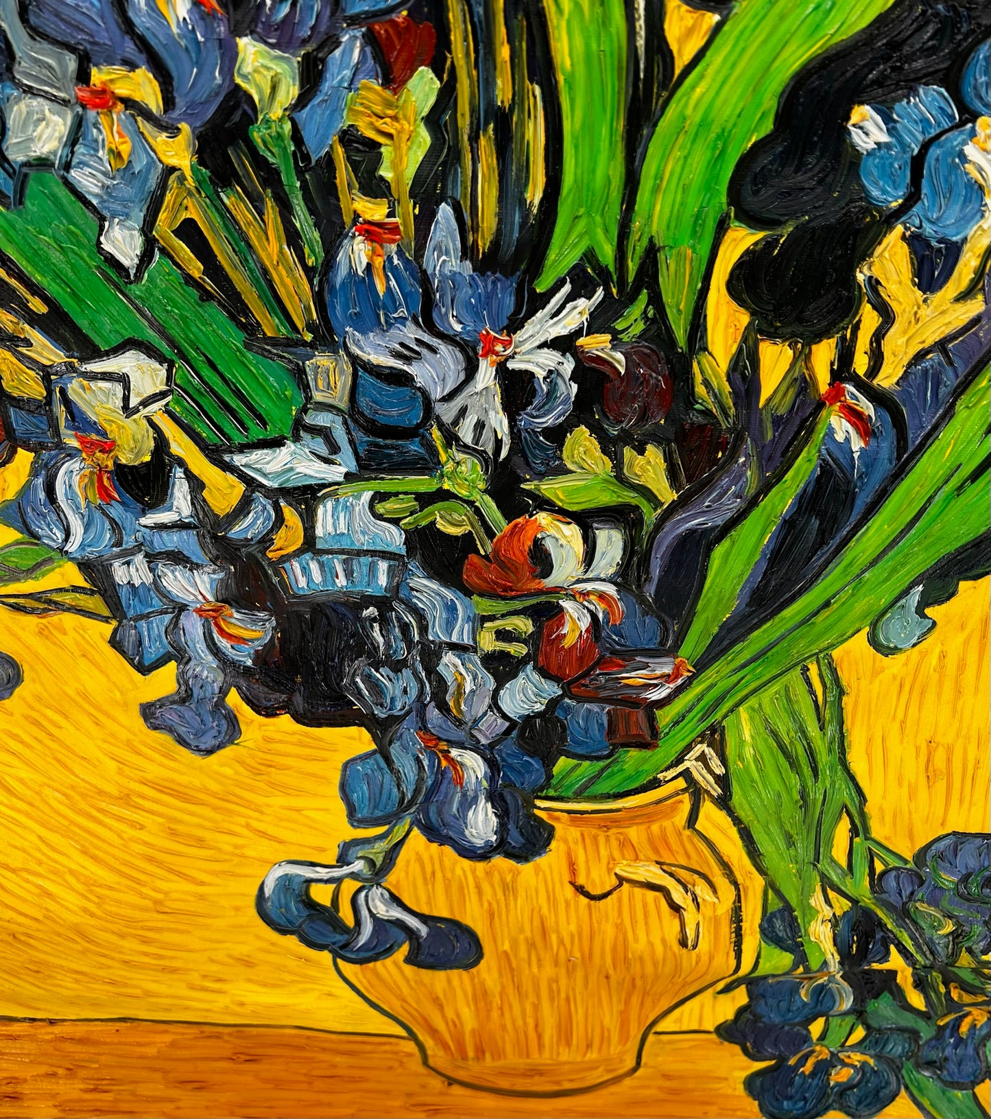 Vincent van Gogh – Jarrón con lirios – Pintura al óleo postimpresionista pintada a mano sobre lienzo (92 × 73,5 cm)