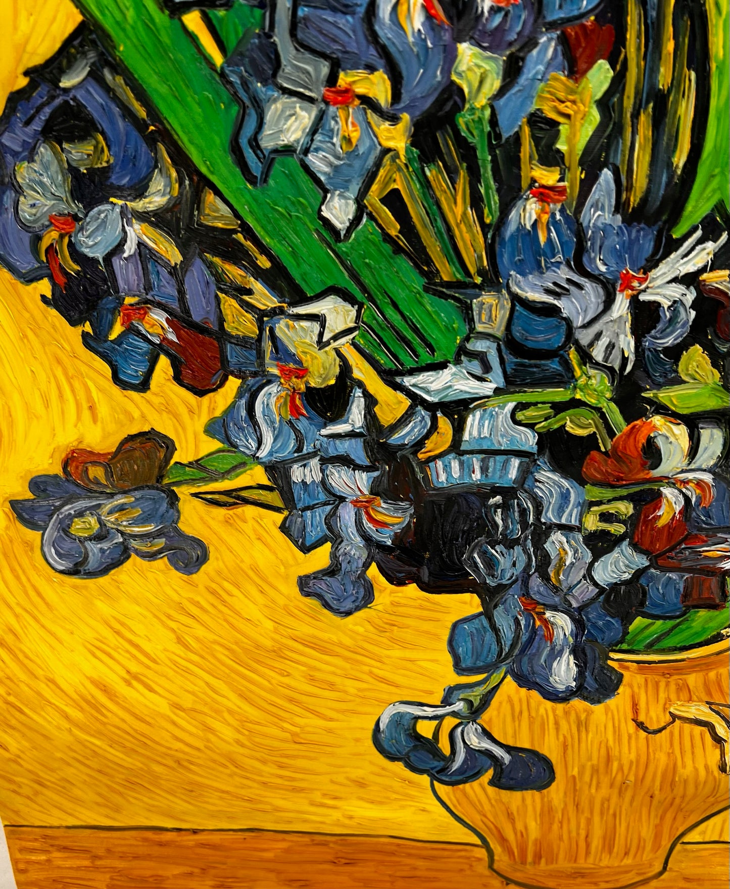 Vincent van Gogh – Jarrón con lirios – Pintura al óleo postimpresionista pintada a mano sobre lienzo (92 × 73,5 cm)
