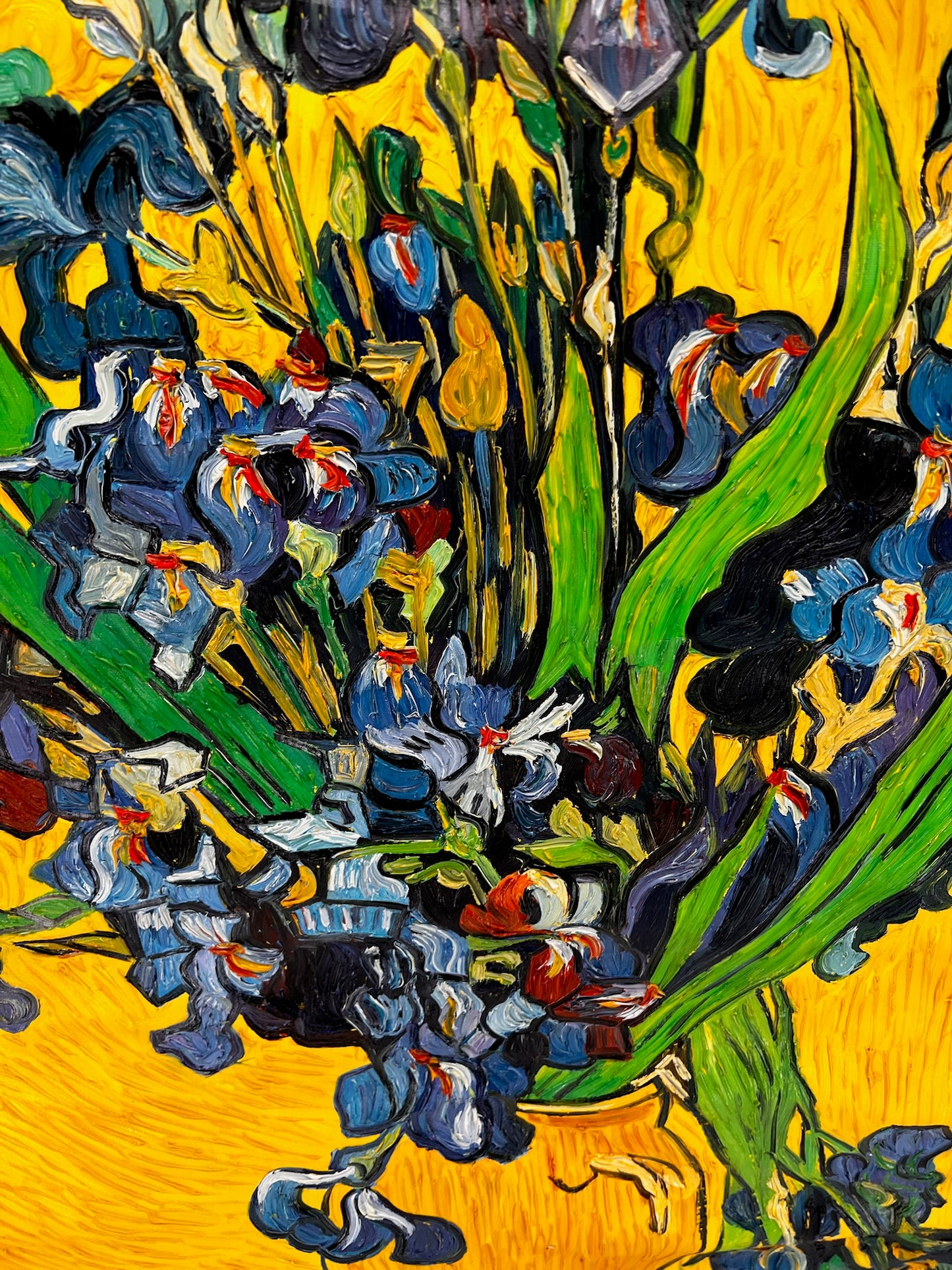 Vincent van Gogh – Jarrón con lirios – Pintura al óleo postimpresionista pintada a mano sobre lienzo (92 × 73,5 cm)