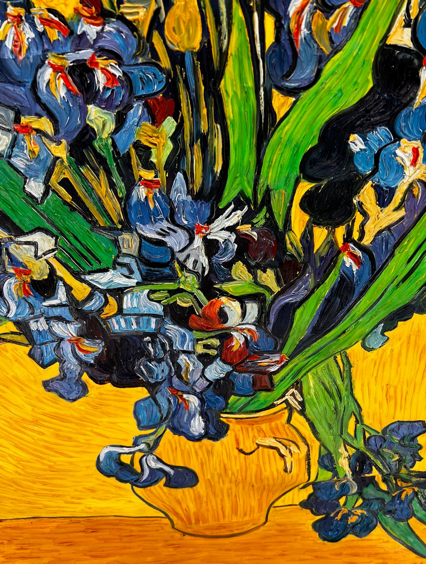 Vincent van Gogh – Jarrón con lirios – Pintura al óleo postimpresionista pintada a mano sobre lienzo (92 × 73,5 cm)