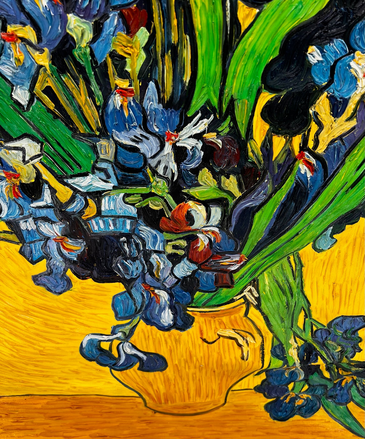Vincent van Gogh – Jarrón con lirios – Pintura al óleo postimpresionista pintada a mano sobre lienzo (92 × 73,5 cm)