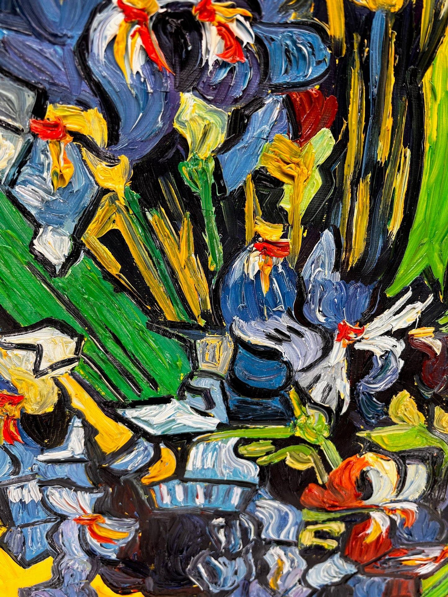 Vincent van Gogh – Jarrón con lirios – Pintura al óleo postimpresionista pintada a mano sobre lienzo (92 × 73,5 cm)