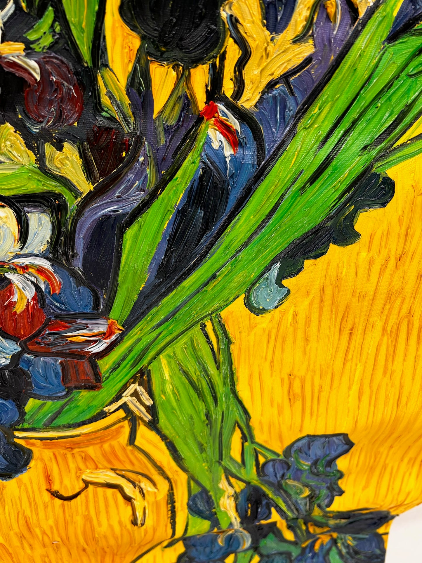 Vincent van Gogh – Jarrón con lirios – Pintura al óleo postimpresionista pintada a mano sobre lienzo (92 × 73,5 cm)