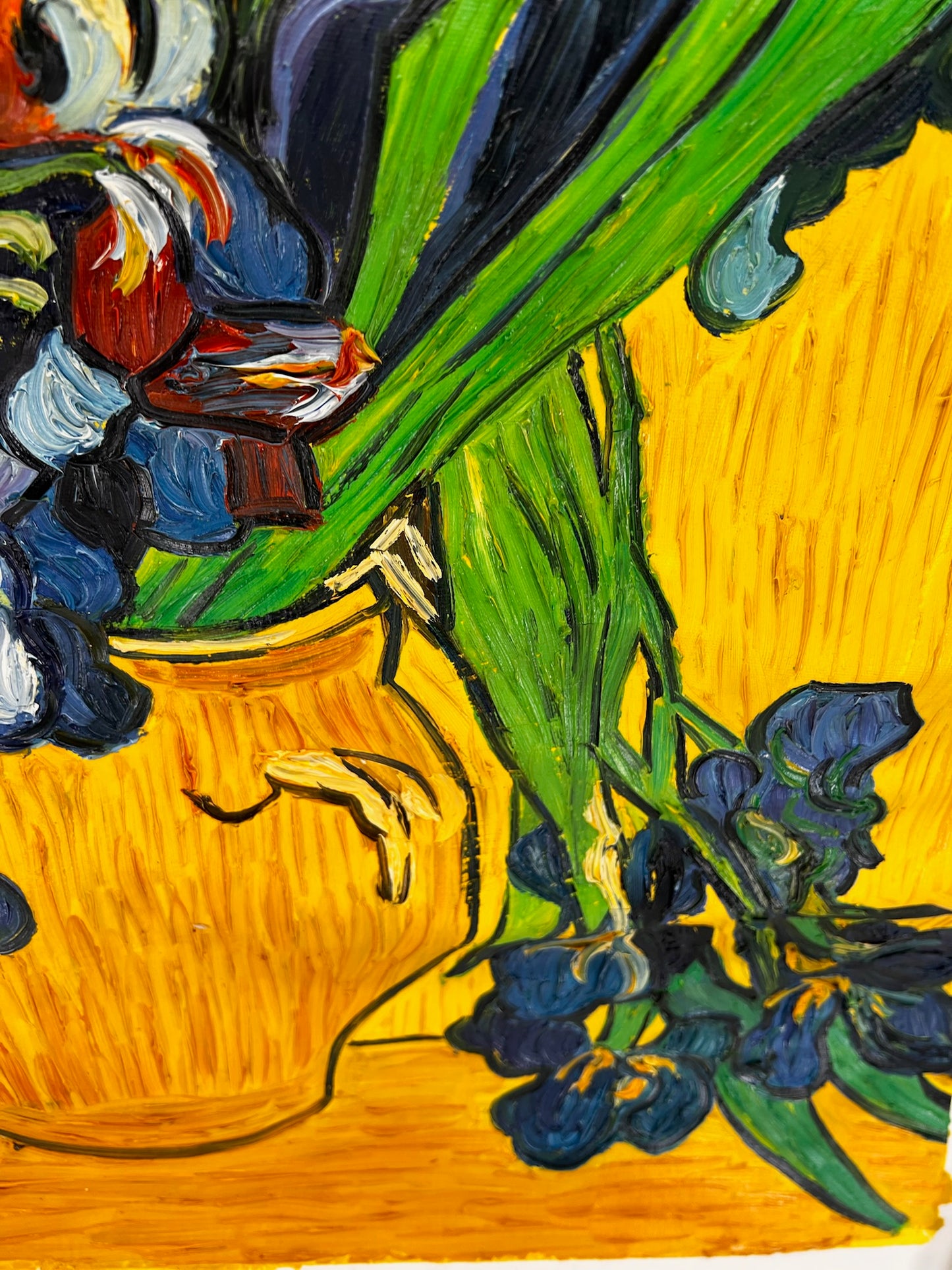 Vincent van Gogh – Jarrón con lirios – Pintura al óleo postimpresionista pintada a mano sobre lienzo (92 × 73,5 cm)