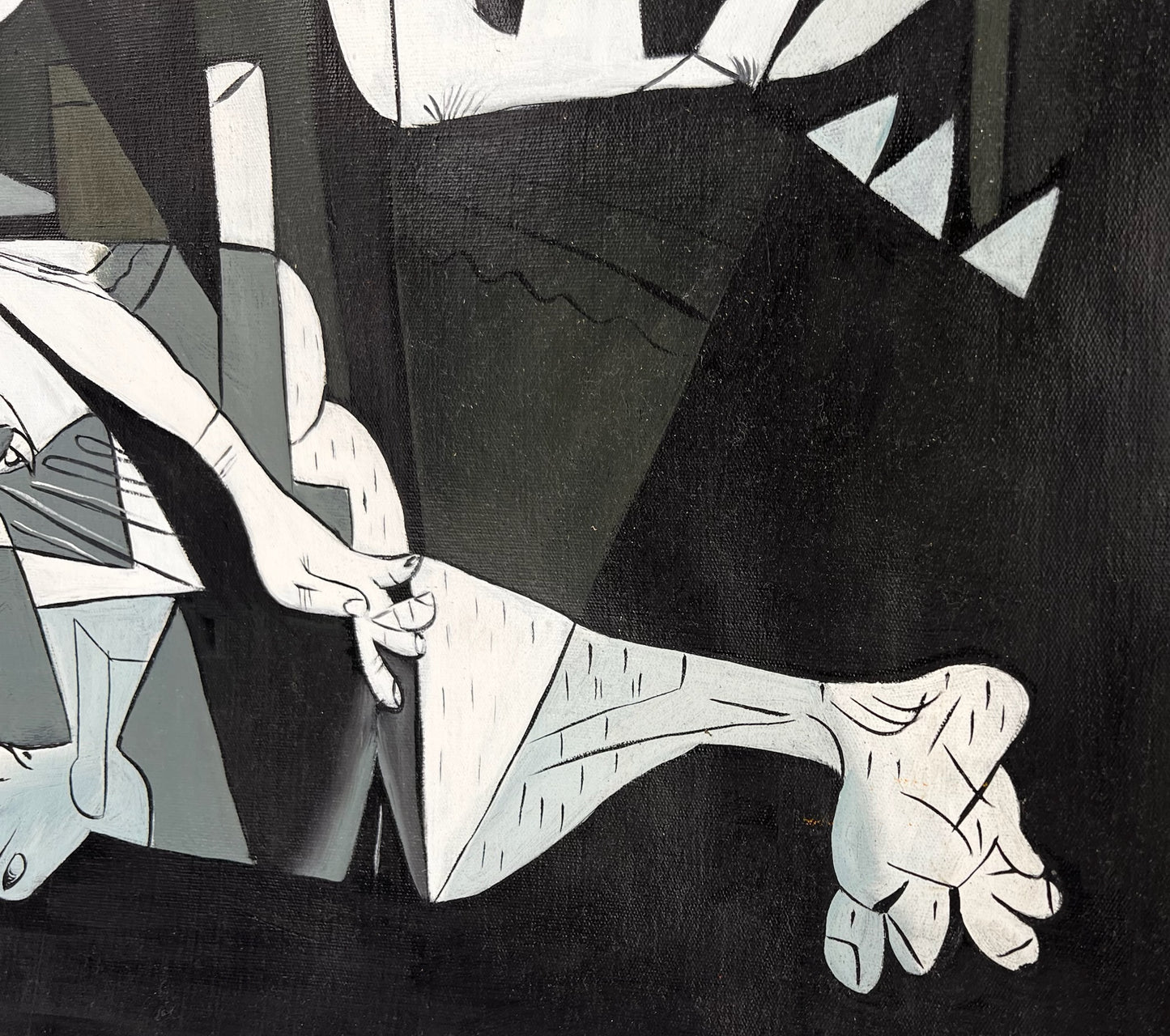 Guernica – Pintura al óleo cubista pintada a mano sobre lienzo (50 × 100 cm)