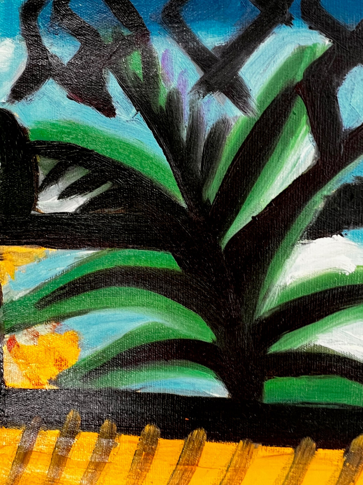 Côte d’Azur – Pintura al óleo cubista pintada a mano sobre lienzo (60 × 80 cm)