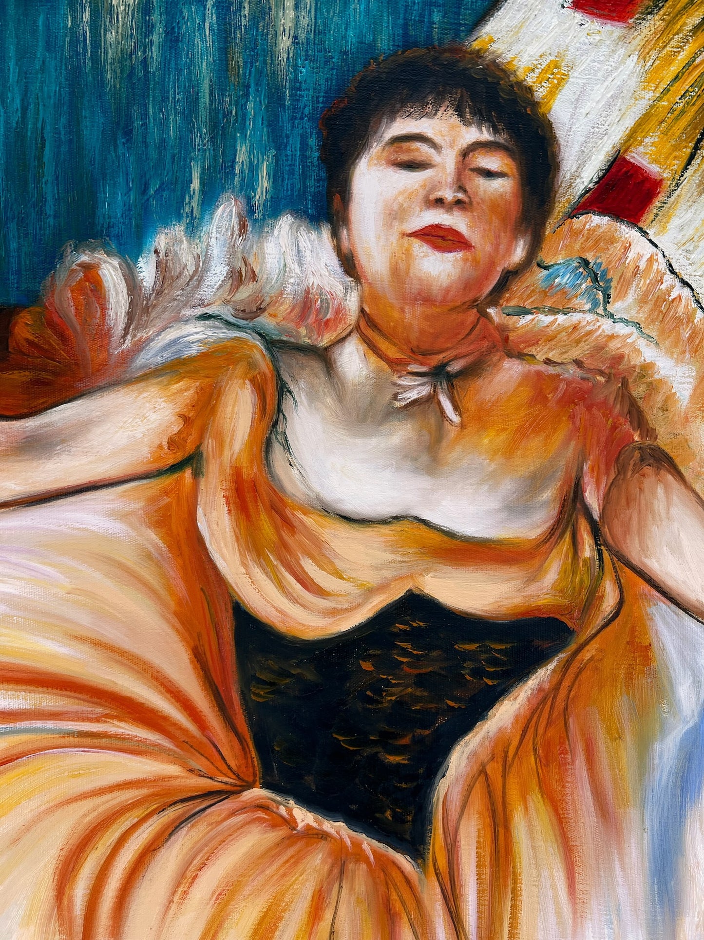 Bailarina – Pintura al óleo impresionista pintada a mano sobre lienzo (60 × 80 cm)
