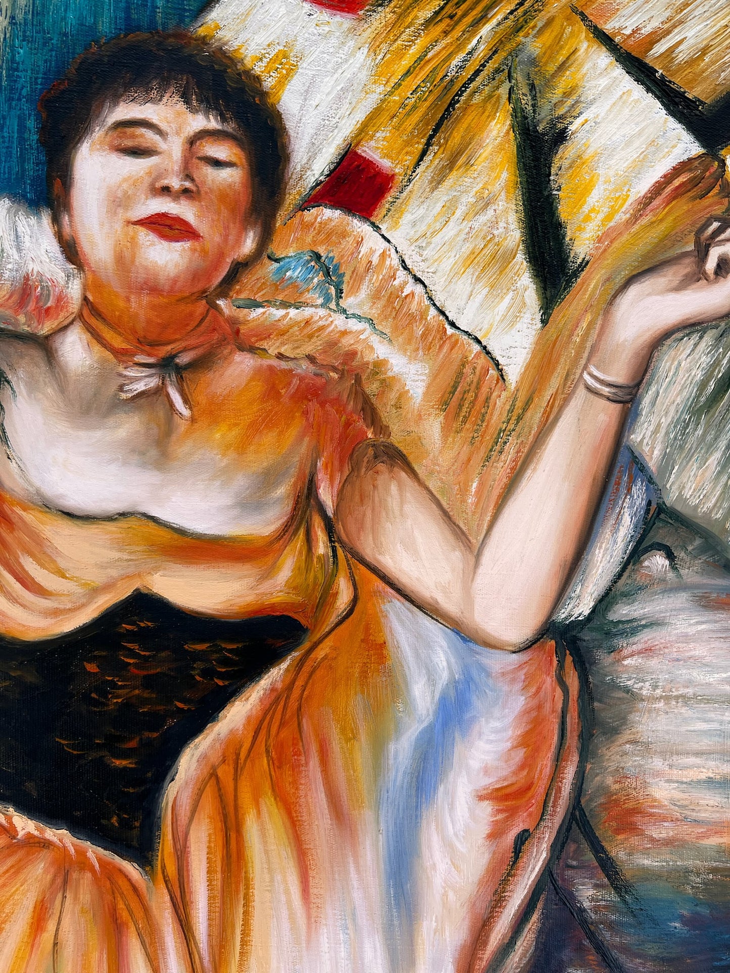 Bailarina – Pintura al óleo impresionista pintada a mano sobre lienzo (60 × 80 cm)