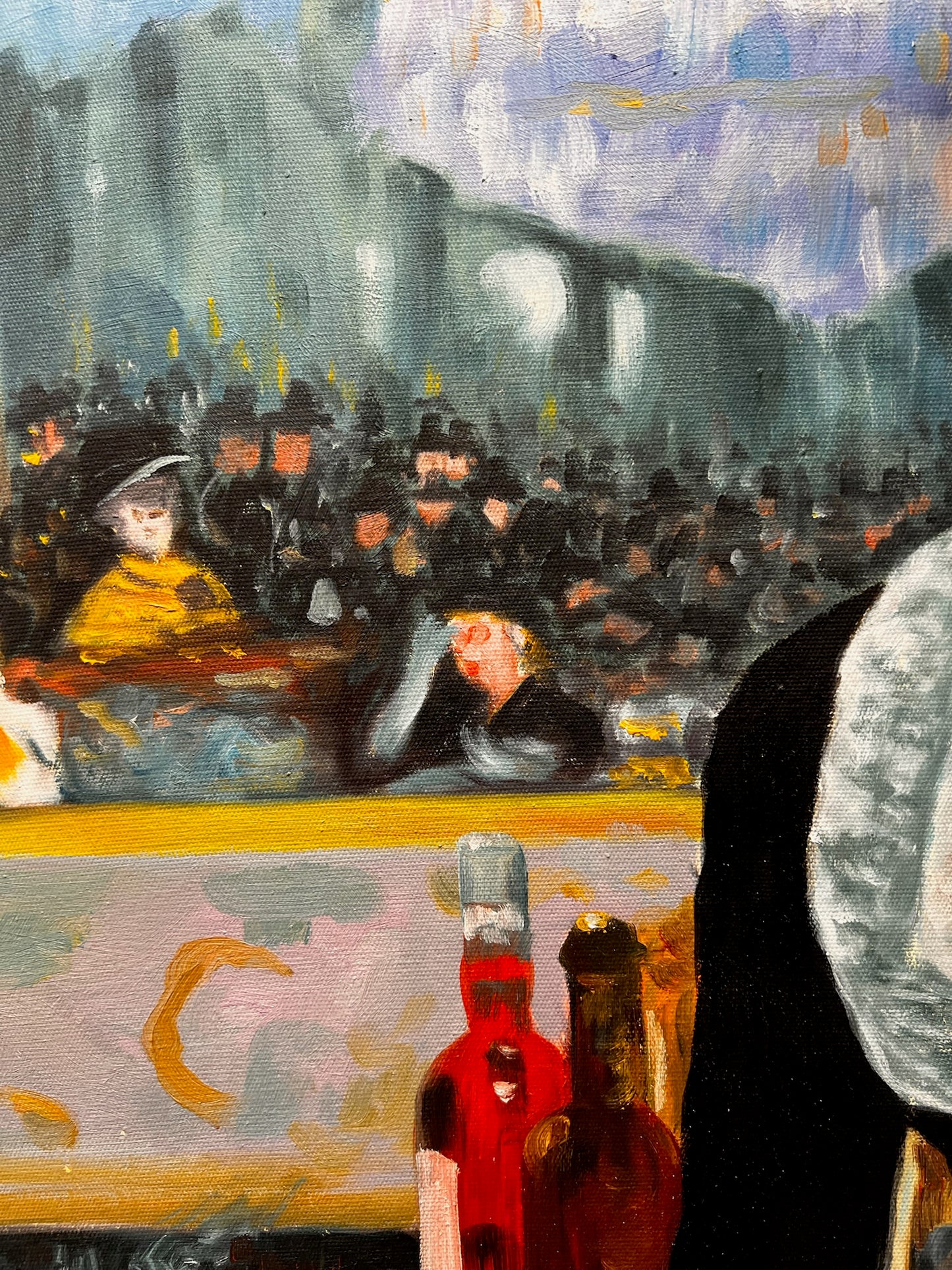 Un Bar aux Folies-Bergère – Pintura al óleo impresionista pintada a mano sobre lienzo (64 × 80 cm)