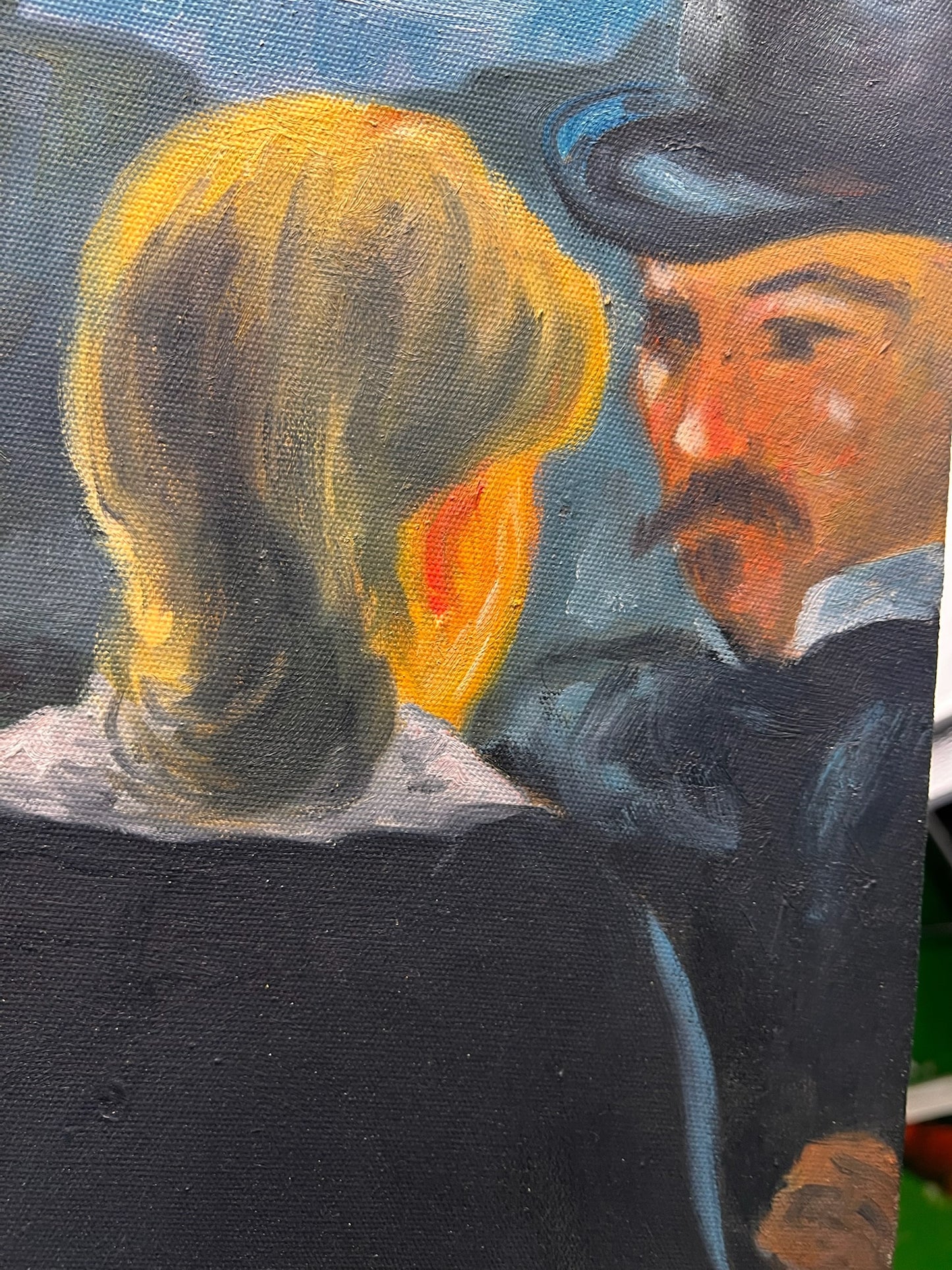 Un Bar aux Folies-Bergère – Pintura al óleo impresionista pintada a mano sobre lienzo (64 × 80 cm)