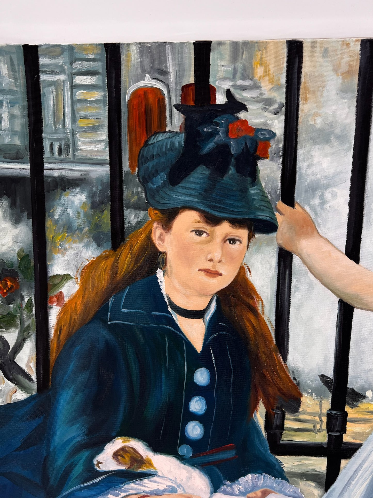 El Ferrocarril (Manet) – Pintura al Óleo Impresionista Pintada a Mano sobre Lienzo (64 × 80 cm)