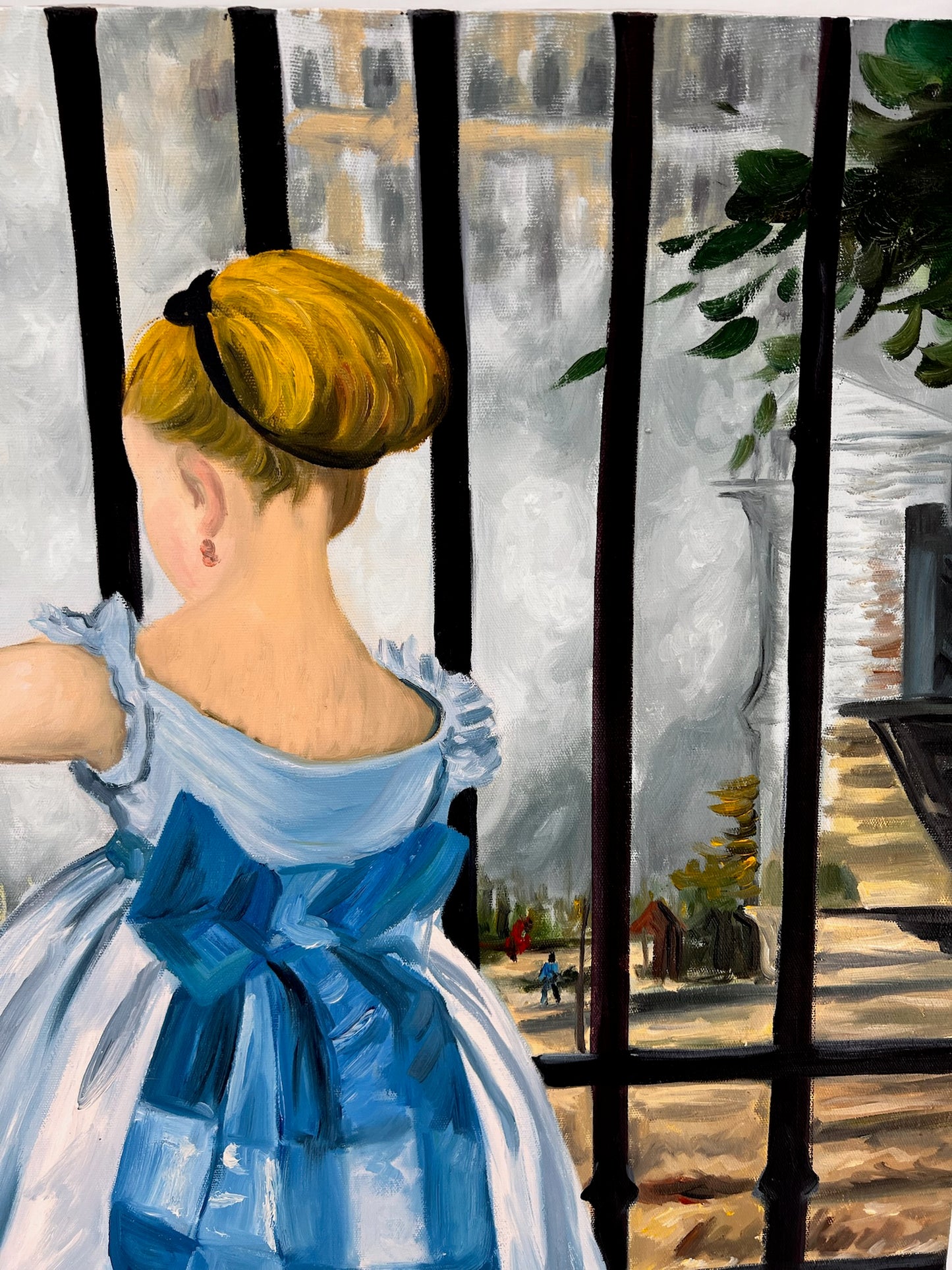El Ferrocarril (Manet) – Pintura al Óleo Impresionista Pintada a Mano sobre Lienzo (64 × 80 cm)