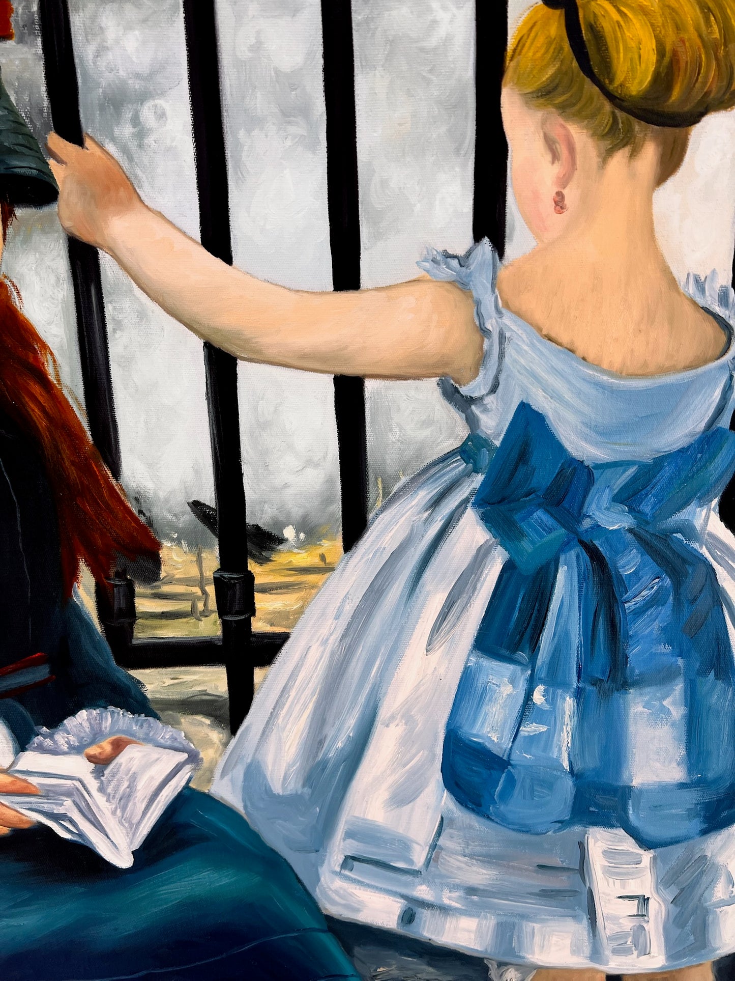 El Ferrocarril (Manet) – Pintura al Óleo Impresionista Pintada a Mano sobre Lienzo (64 × 80 cm)