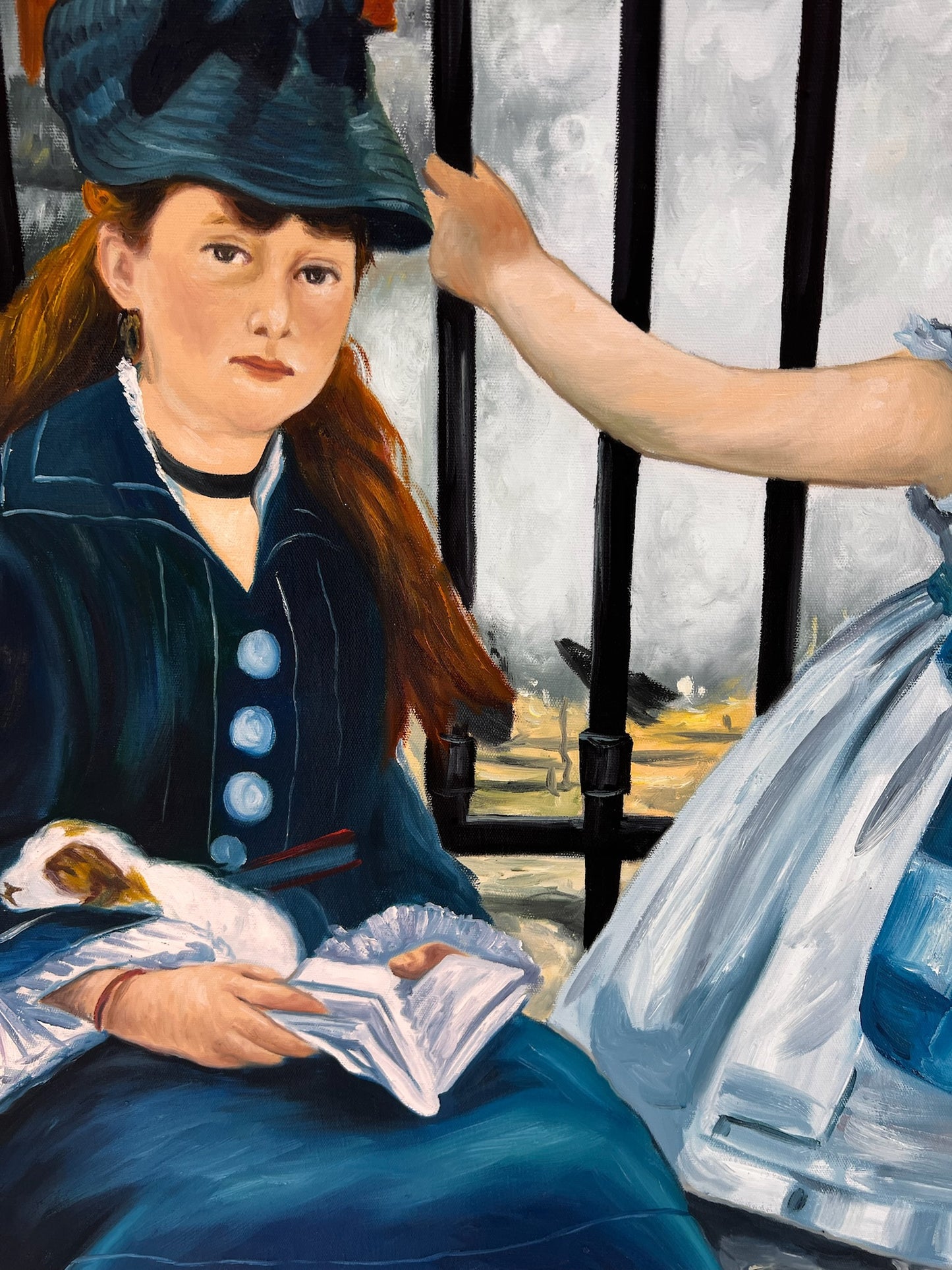 El Ferrocarril (Manet) – Pintura al Óleo Impresionista Pintada a Mano sobre Lienzo (64 × 80 cm)
