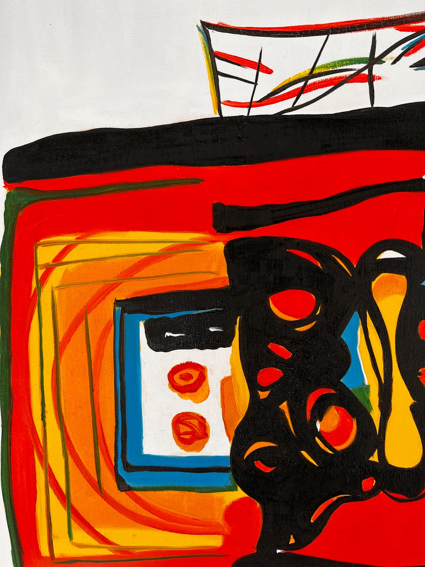 Composición abstracta (según Wassily Kandinsky) – Pintura abstracta moderna al óleo sobre lienzo (60 × 80 cm, enmarcada)