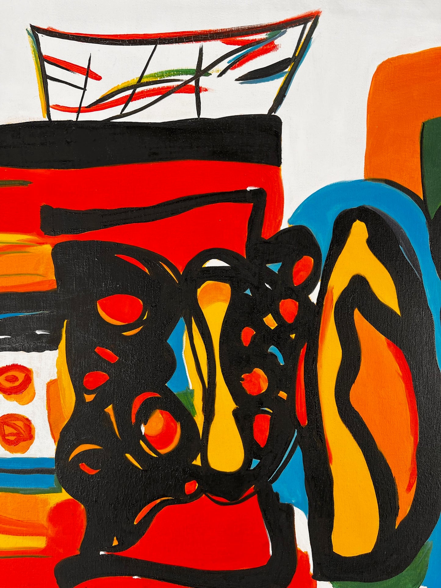 Composición abstracta (según Wassily Kandinsky) – Pintura abstracta moderna al óleo sobre lienzo (60 × 80 cm, enmarcada)