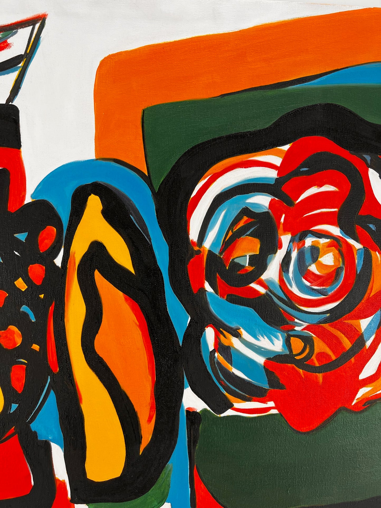 Composición abstracta (según Wassily Kandinsky) – Pintura abstracta moderna al óleo sobre lienzo (60 × 80 cm, enmarcada)