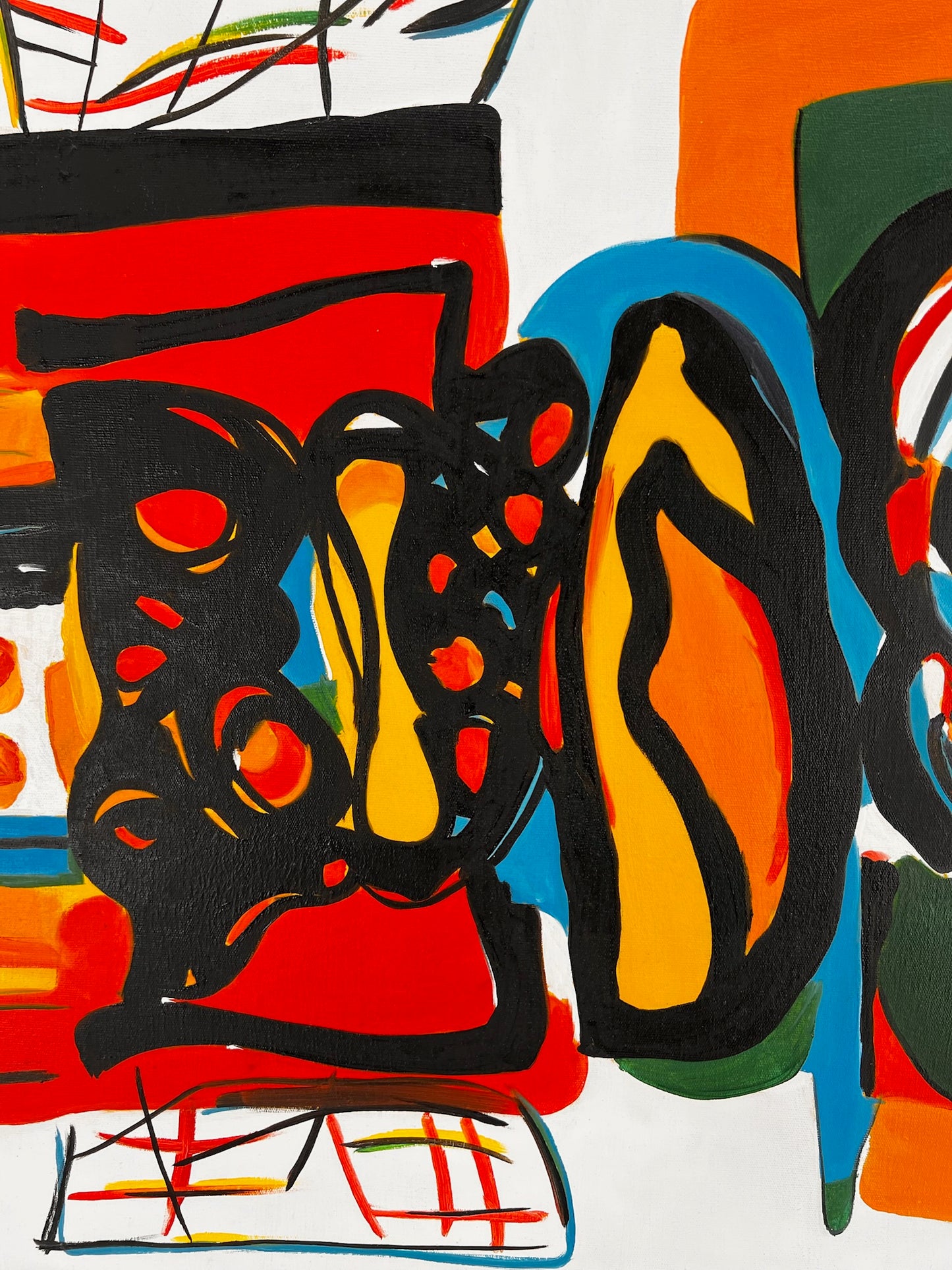 Composición abstracta (según Wassily Kandinsky) – Pintura abstracta moderna al óleo sobre lienzo (60 × 80 cm, enmarcada)
