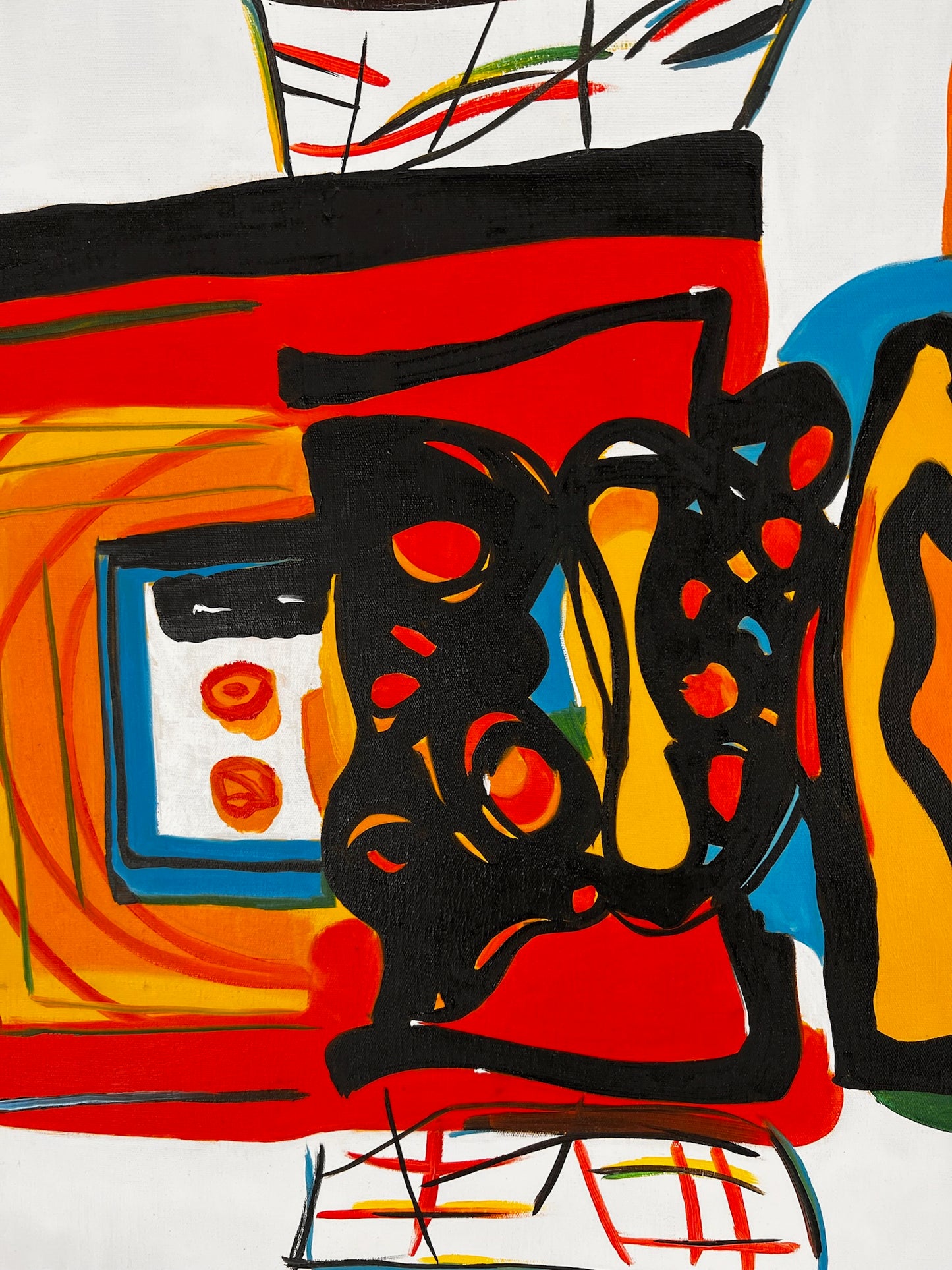 Composición abstracta (según Wassily Kandinsky) – Pintura abstracta moderna al óleo sobre lienzo (60 × 80 cm, enmarcada)