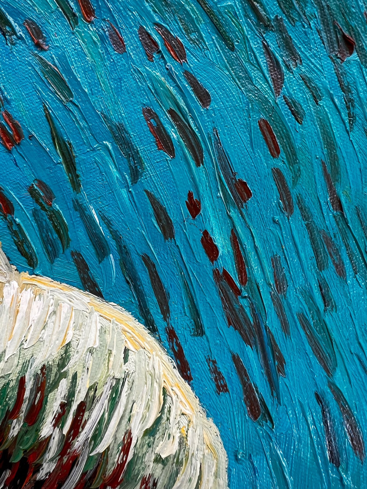 Pintura al óleo pintada a mano al estilo de Van Gogh: Autorretrato con sombrero de fieltro gris (54 × 65 cm)