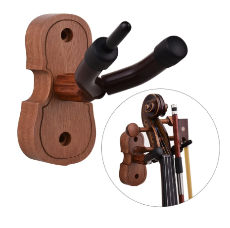 Soporte de pared de madera para violín/viola