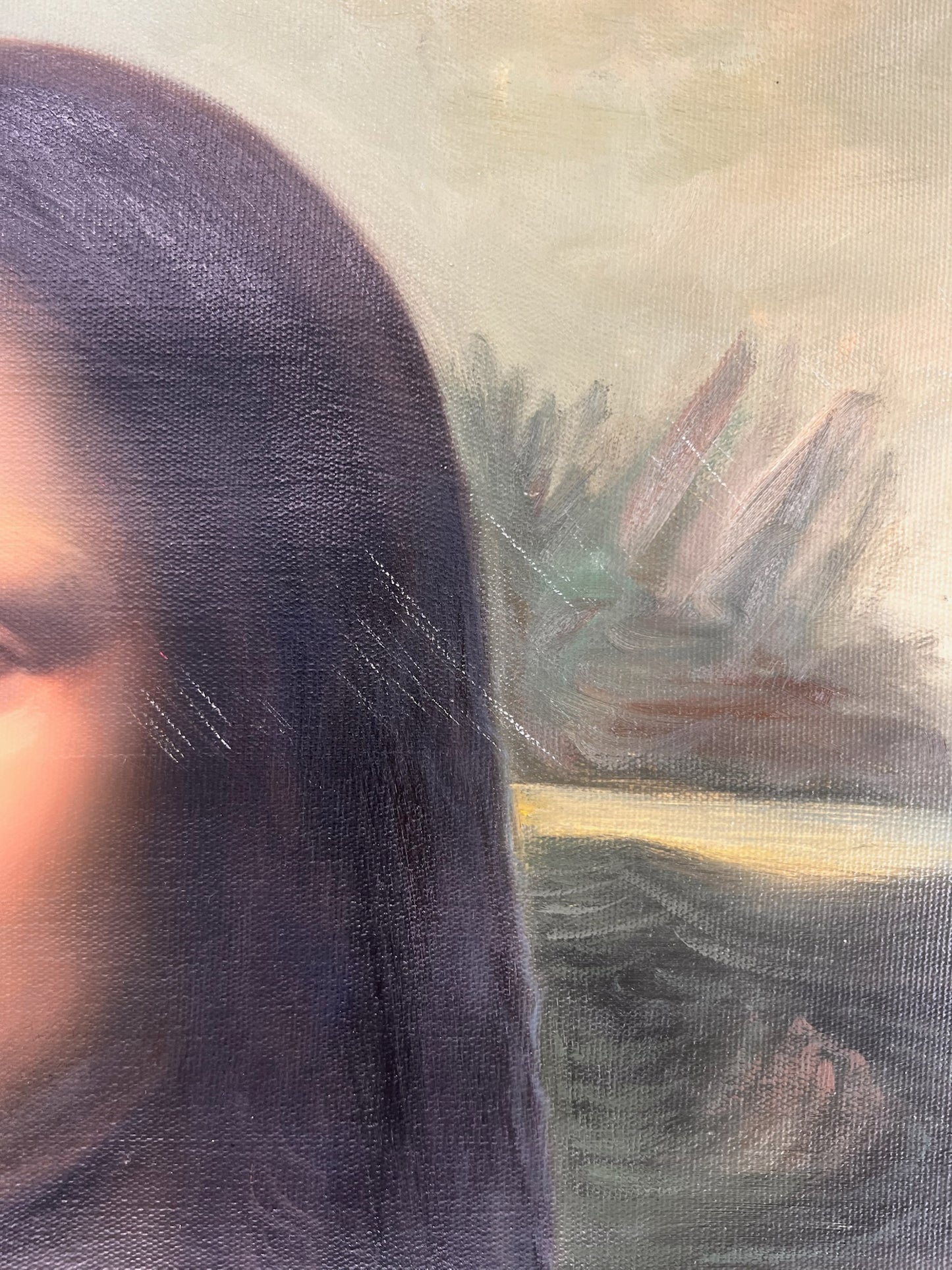 Mona Lisa – Pintura al óleo renacentista pintada a mano sobre lienzo (60 × 80 cm)