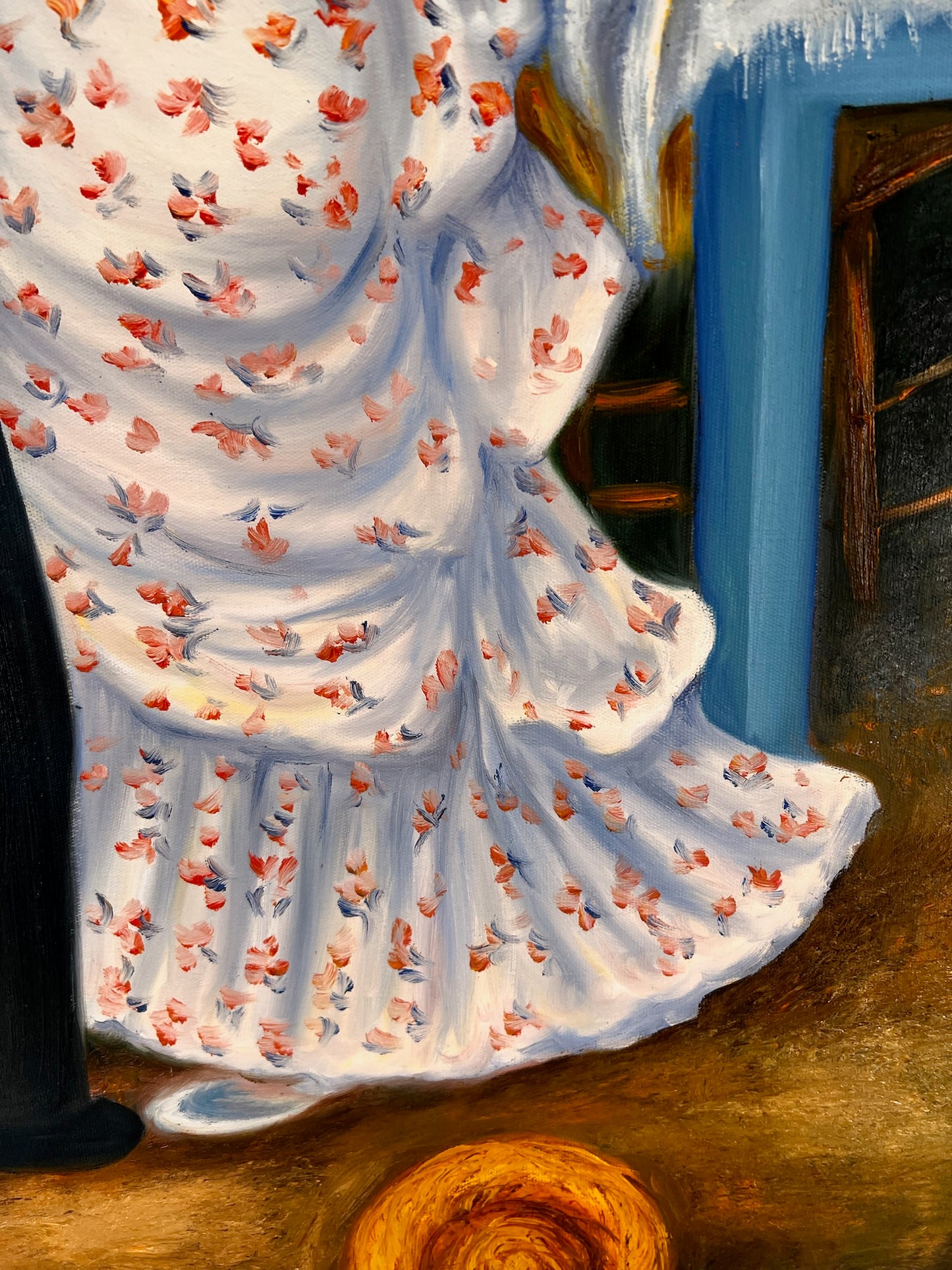Danza en Bougival (según Pierre-Auguste Renoir) – Pintura al óleo impresionista pintada a mano sobre lienzo (60 × 80 cm, enmarcada)