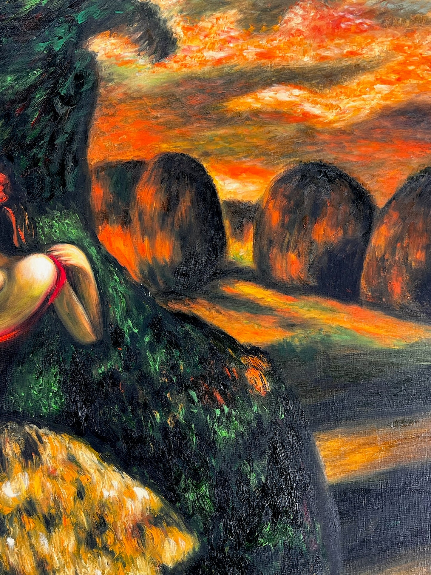 Los Bailarines a la Luz del Sol – Pintura al Óleo Impresionista Pintada a Mano en Lienzo (60 × 80 cm)