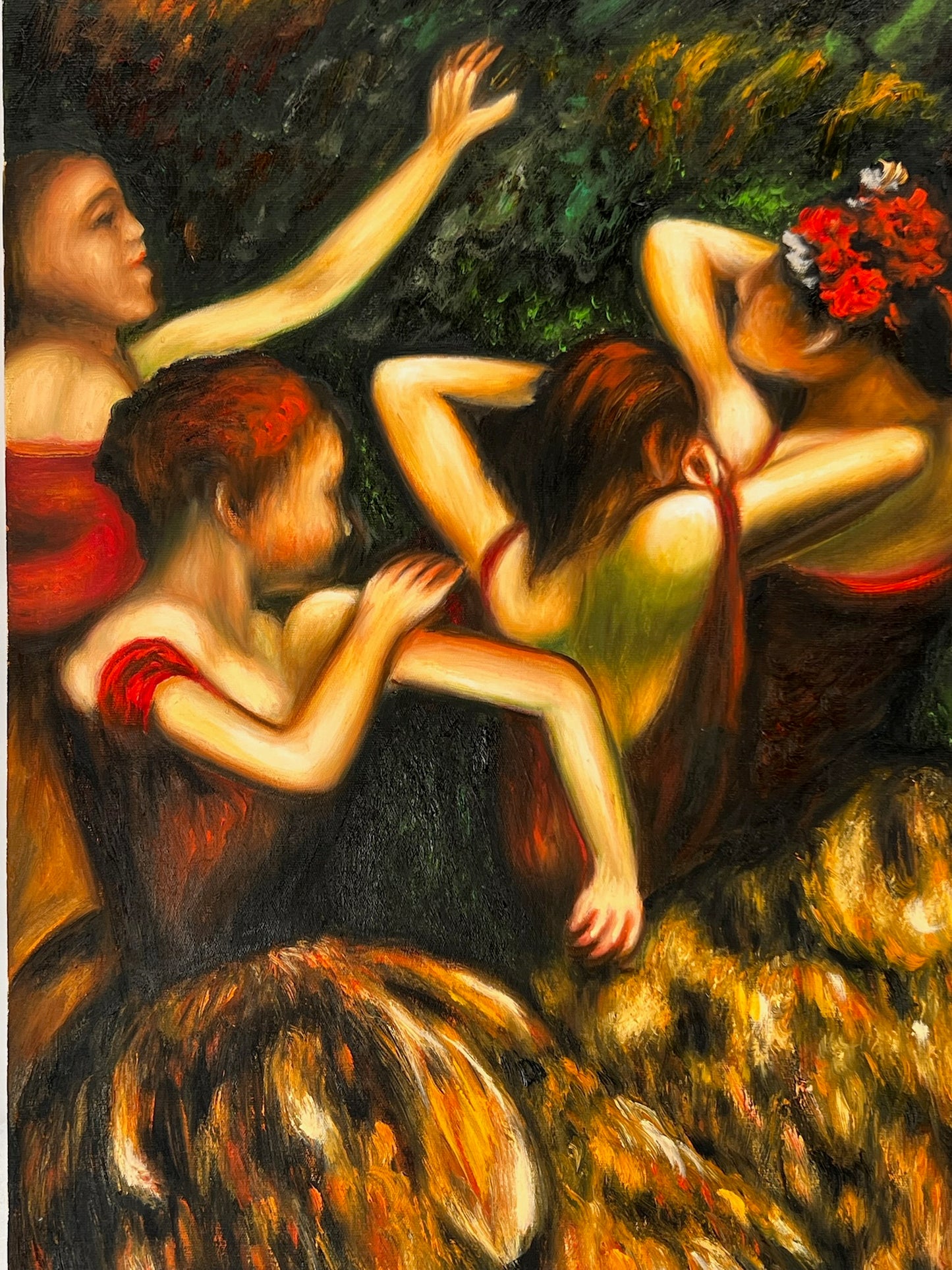 Los Bailarines a la Luz del Sol – Pintura al Óleo Impresionista Pintada a Mano en Lienzo (60 × 80 cm)