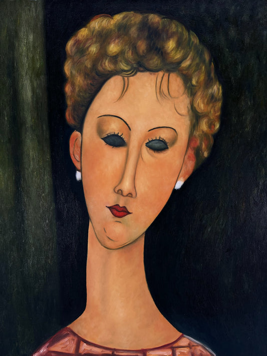 Mujer con pendientes – Óleo sobre lienzo pintado a mano (60 × 80 cm)
