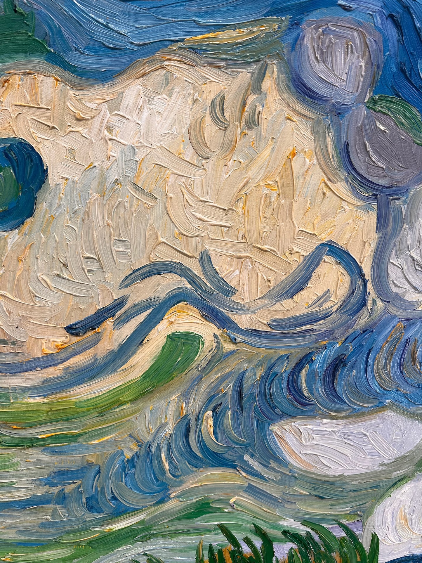 Pintura a mano de Van Gogh Campo de trigo con cipreses: pintura al óleo postimpresionista sobre lienzo